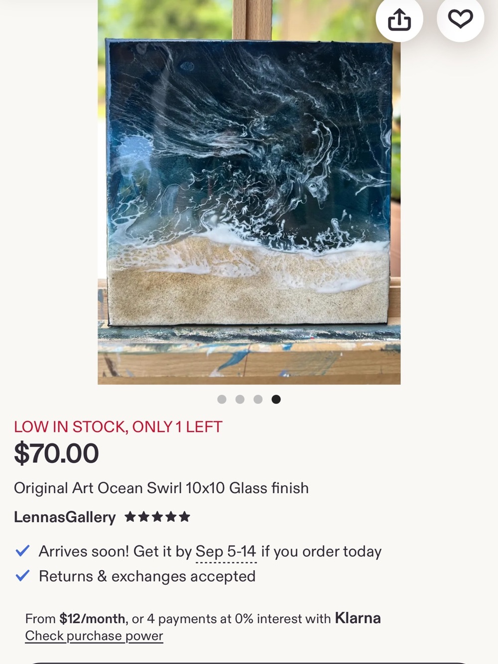 Gallery Deep Blue and Sand Coastal Resin Art